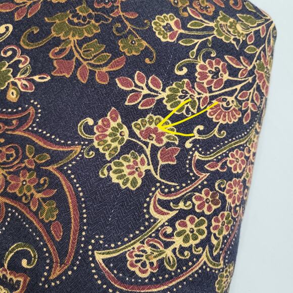 Vintage Skirt Sag Harbor Womens 1X Navy Paisley Floral Elastic Waist Midi Length - Picture 5 of 13